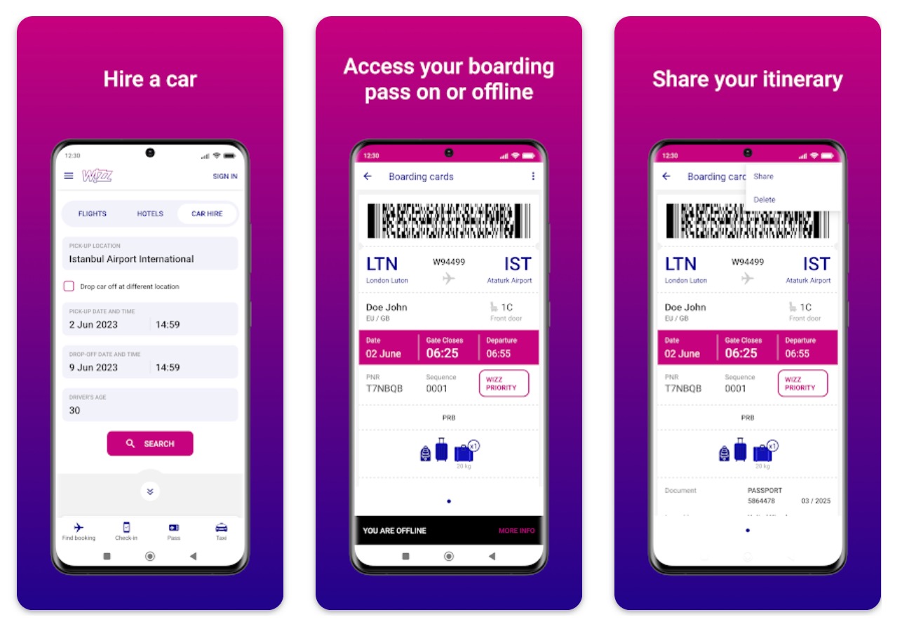 Aplicația Wizz Air